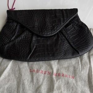 Lauren Merkin Diana clutch
Embossed Leather Clutch 10x5 Evening